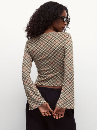 Talk To You Later Plaid Top