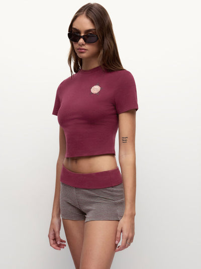 Cotton-blend Star Graphic Tee & Mid Rise Striped Shorts Loungewear Set
