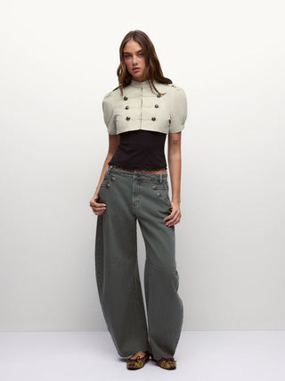 My Way Cropped Napoleon Top