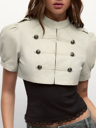 My Way Cropped Napoleon Top