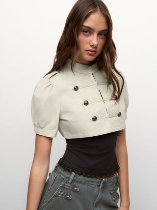 My Way Cropped Napoleon Top