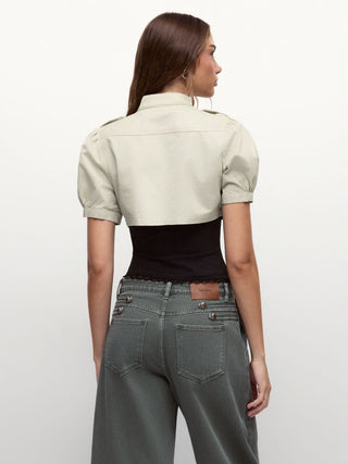 My Way Cropped Napoleon Top