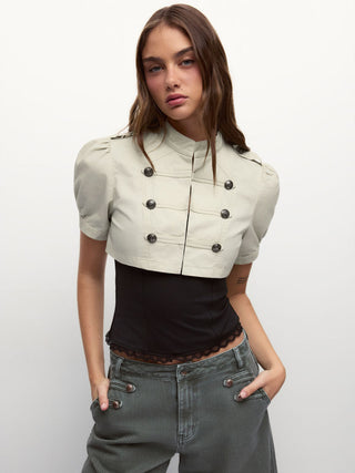 My Way Cropped Napoleon Top