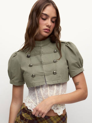 My Way Cropped Napoleon Top