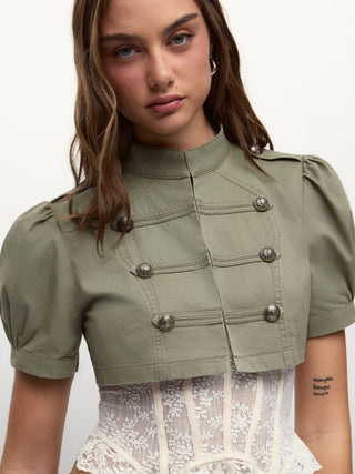 My Way Cropped Napoleon Top