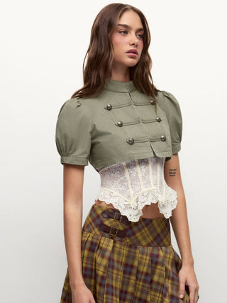 My Way Cropped Napoleon Top