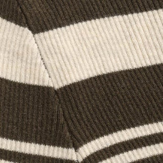 Knit Stripe Boat Neck Knotted Bowknot Long Sleeve Top