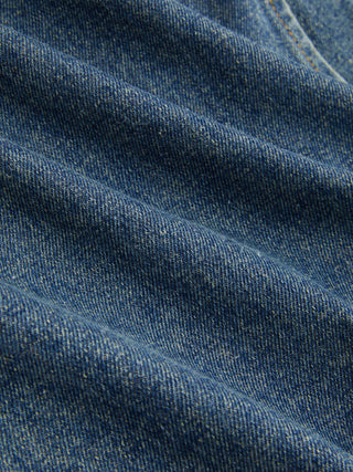 Denim Mid Waist Split Mini Skort