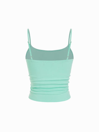 U-neckline Ruched Cami Top