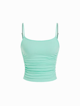 U-neckline Ruched Cami Top