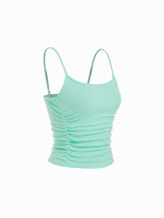 U-neckline Ruched Cami Top