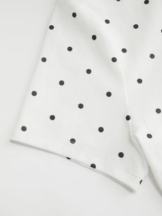 Cotton-blend Short Sleeve Ruffled Hem Tee