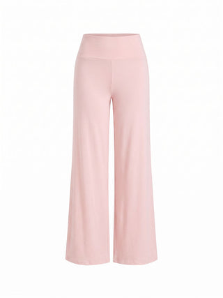 Built-in Bra Square Neck Lace Trim Cami Top & Mid Rise Straight Leg Trousers Loungewear Set