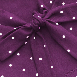 Cotton-blend Boat Neck Knotted Polka Dot Ruched Tank Top