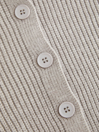 Knit Colorblock Peter Pan Collar Ruched Cardigan