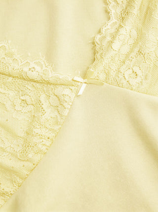 Cotton-blend V-neck Lace Trim A-line Mini Dress