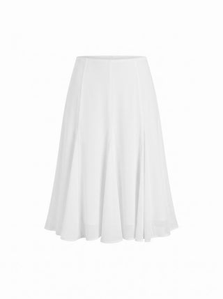 Mid Rise Flared Midi Skirt