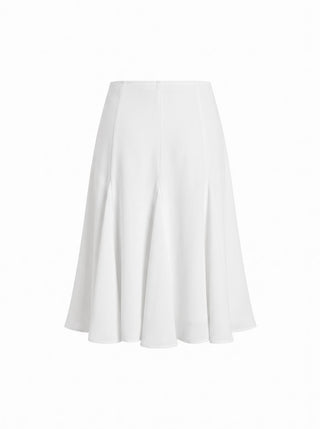 Mid Rise Flared Midi Skirt