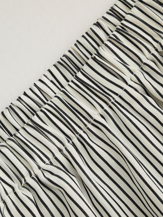 Cotton-blend U-neckline Stripe Lace Trim Cami Top & Mid Rise Elastic Waist Shorts Loungewear Set
