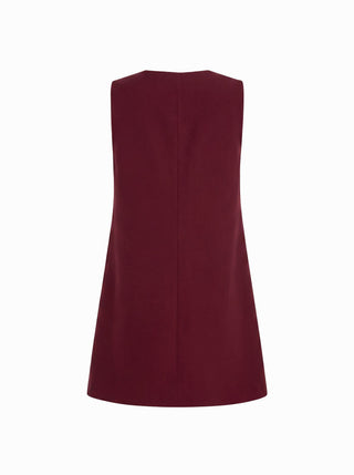 Linen-blend Bowknot Oversized Mini Shift Dress
