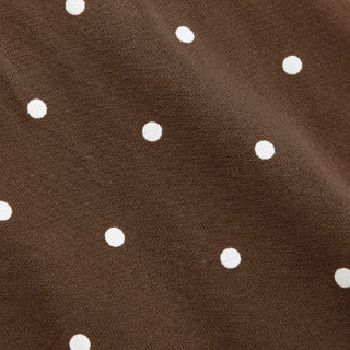 Cotton-blend High Neck Polka Dot Asymmetrical Hem Top & Mid Rise Capri Pants Set
