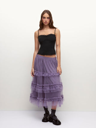 Sweetheart Neck Lace Trim Slim Corset Cami Top