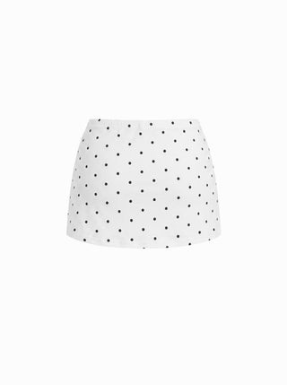 Cotton-blend Low Rise Slit Mini Skirt