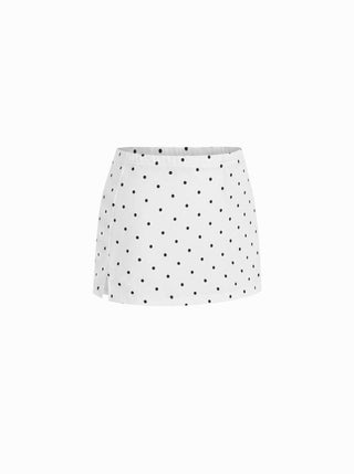 Cotton-blend Low Rise Slit Mini Skirt