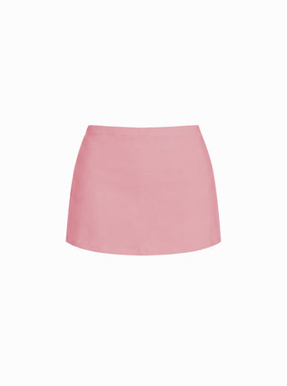 Cotton-blend Low Rise Slit Mini Skirt