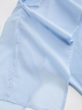 Boat Neck Draped Detail A-line Mini Dress