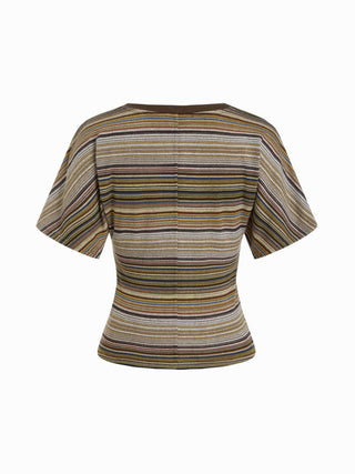 Cotton-blend High Stretch V-neck Short Sleeve Tee
