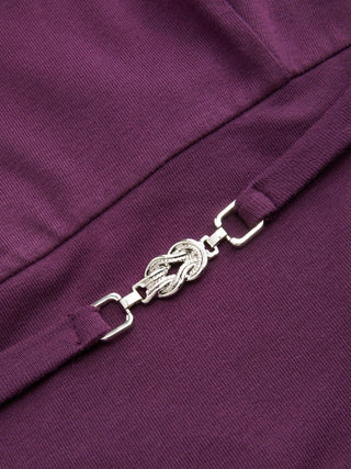 Cotton-blend Halter Neck Metal Detail Crop Tank Top