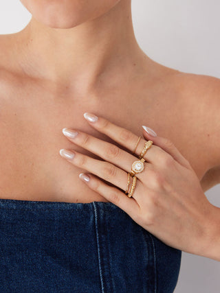 5PCS CLOCK & TWISTED RING SET