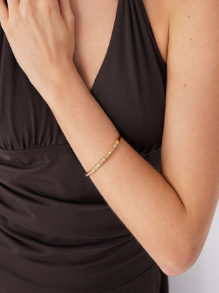 RHINESTONE DECOR STAINLESS STEEL BRACELET