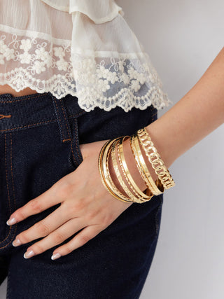 10PCS TEXTURED BRACELET SET