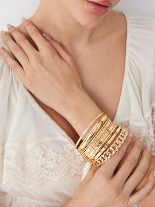10PCS TEXTURED BRACELET SET