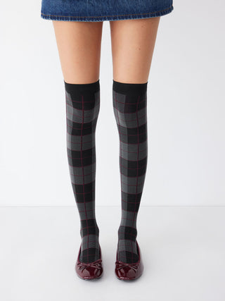 PLAID OVER THE KNEE SOCKS