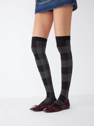 PLAID OVER THE KNEE SOCKS