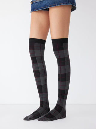 PLAID OVER THE KNEE SOCKS