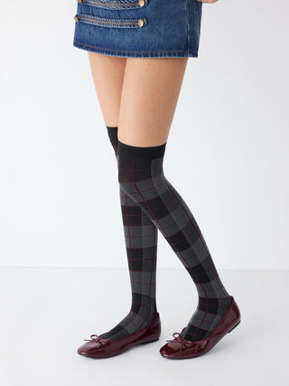 PLAID OVER THE KNEE SOCKS