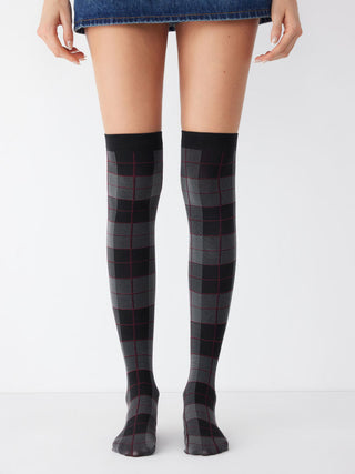 PLAID OVER THE KNEE SOCKS