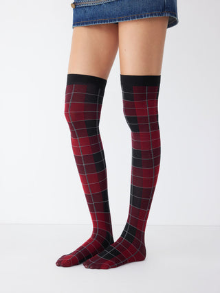 PLAID OVER THE KNEE SOCKS