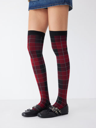 PLAID OVER THE KNEE SOCKS