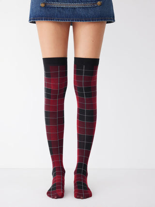 PLAID OVER THE KNEE SOCKS