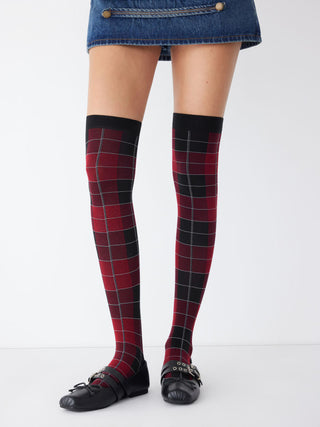 PLAID OVER THE KNEE SOCKS
