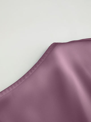 Satin Boat Neck Batwing Sleeve Bowknot Mermaid Maxi Dress