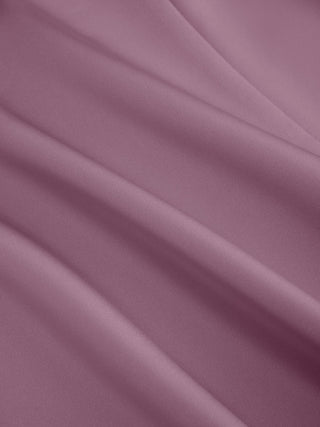 Satin Boat Neck Batwing Sleeve Bowknot Mermaid Maxi Dress