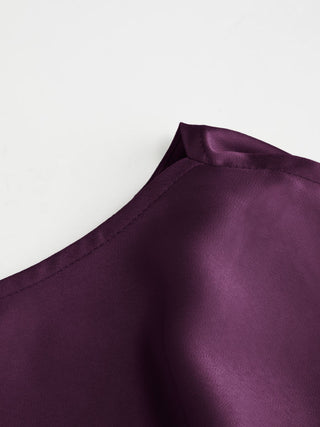 Satin Boat Neck Cloak Sleeve Bolero Flared Maxi Dress