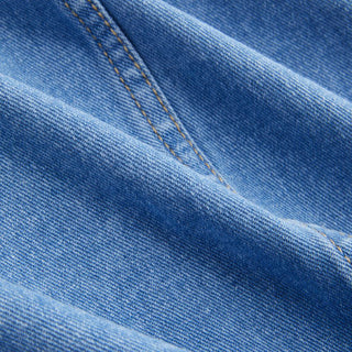 Denim Oversized A-line Pinafore Dress With Metal Detail