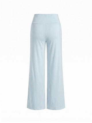 Built-in Bra Square Neck Lace Trim Cami Top & Mid Rise Straight Leg Trousers Loungewear Set
